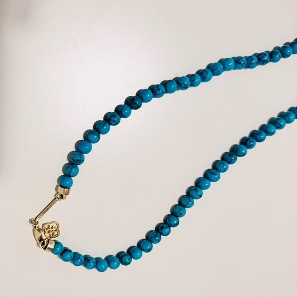 KENDRA SCOTT Tatiana Long Beaded Turquoise Tassel Statement Necklace - Picture 9 of 12